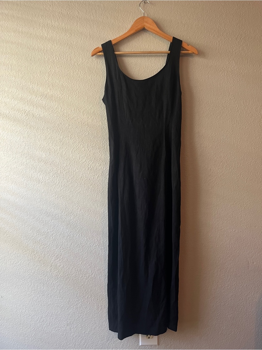 Vintage 1990s Dressing Clio Black Sleeveless Maxi Dress Minimalist Style